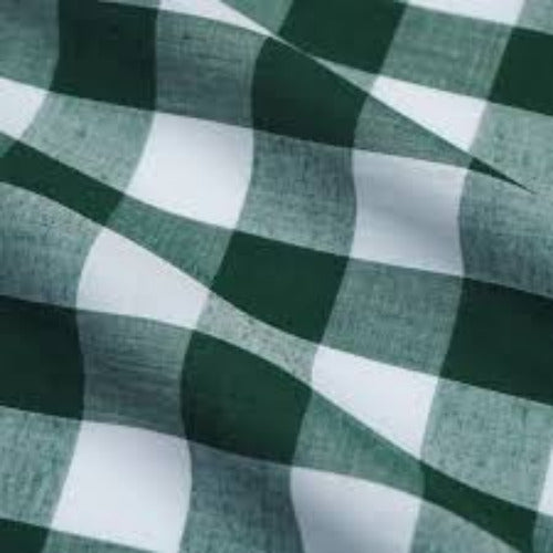 Bottle Green Gingham Check Polycotton Fabric