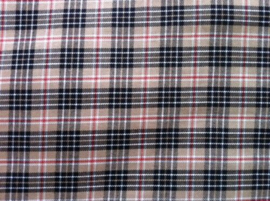 Beige Brown Tartan Pattern Check Table Cloth