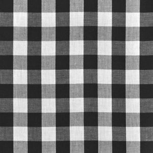 Black Gingham Check Polycotton Fabric