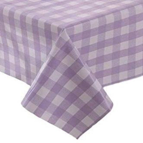 Lilac Gingham Check Cotton Table Cloth