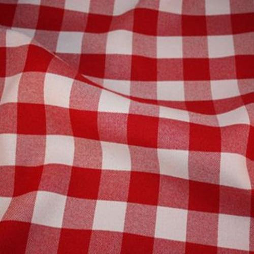 Red Gingham Check Polycotton Table Cloth