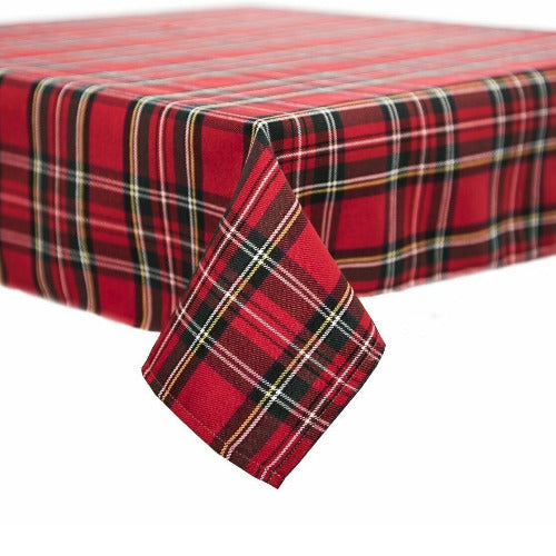 Red Tartan Check Royal Stewart Table Cloth