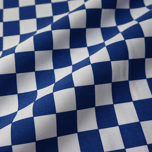 Blue Chef Check Drill Cotton Fabric