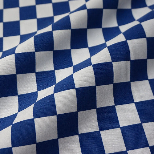 Blue Chef Check Drill Cotton Fabric