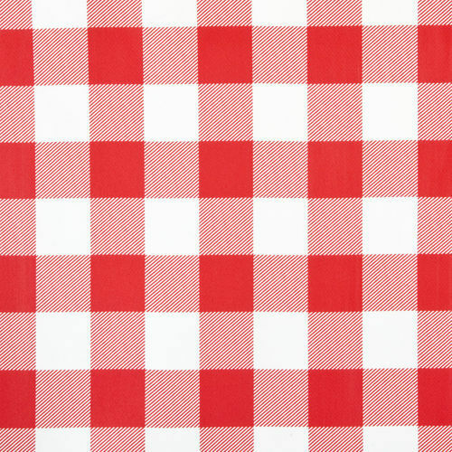 Red Gingham Check PVC Fabric